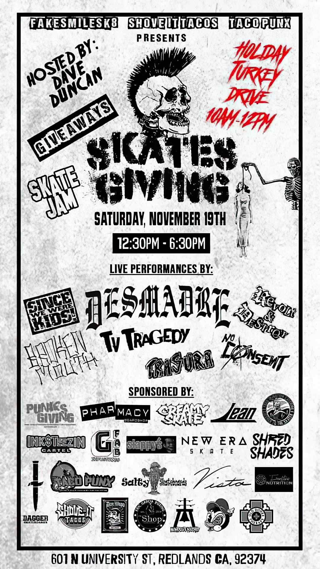 Skates Giving Nov 19 - Redlands CA