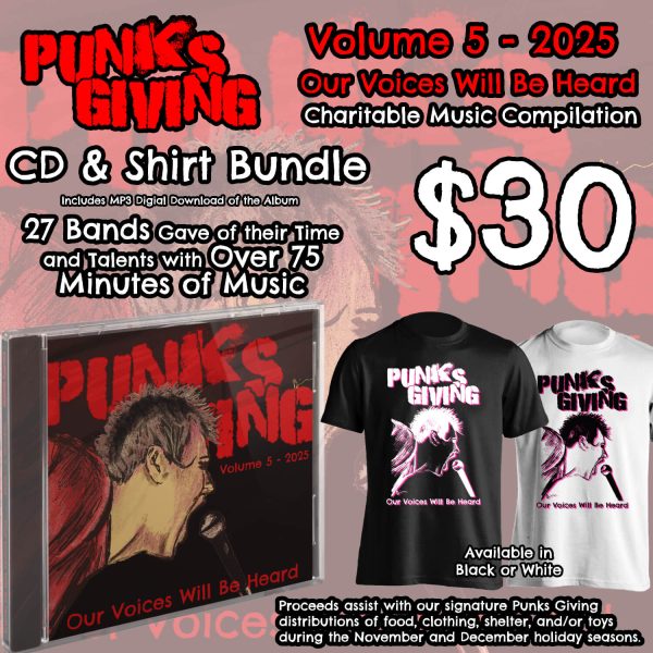Punks Giving Volume 5 CD & T-Shirt Bundle (includes digital download)